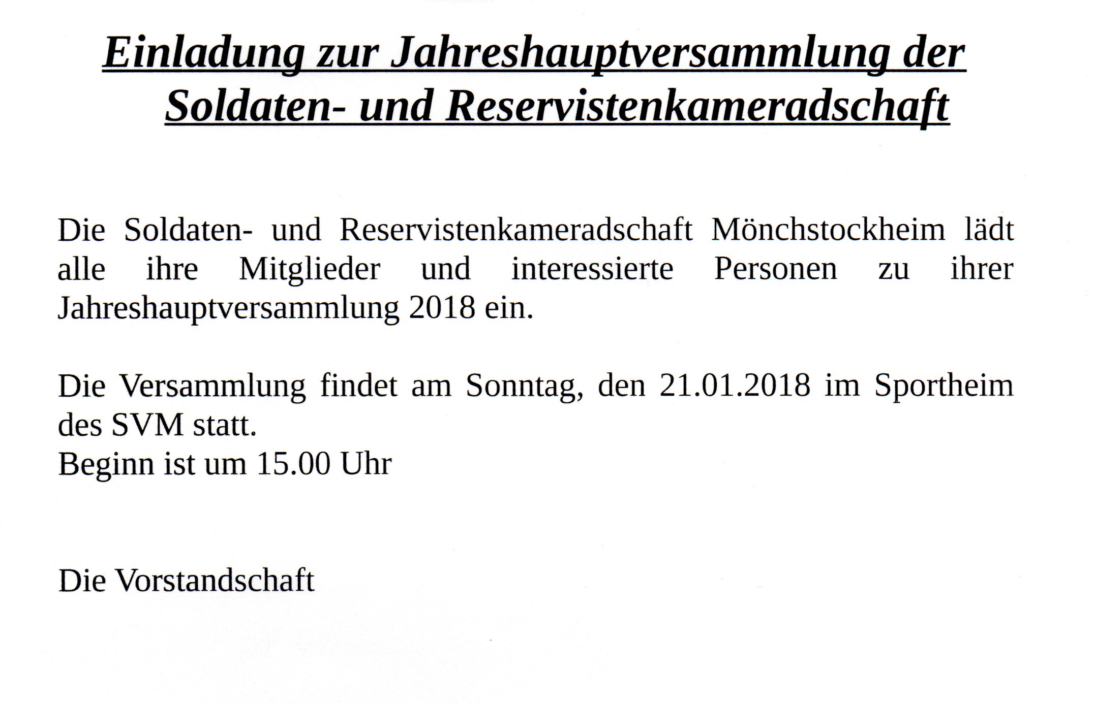 Einladung SK Mönchstockheim